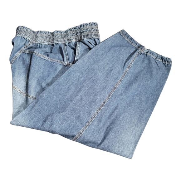 Free People x One Teaspoon Parachute Denim Jeans  Pull-On Light Wash Plus Sz XXL - Picture 8 of 16